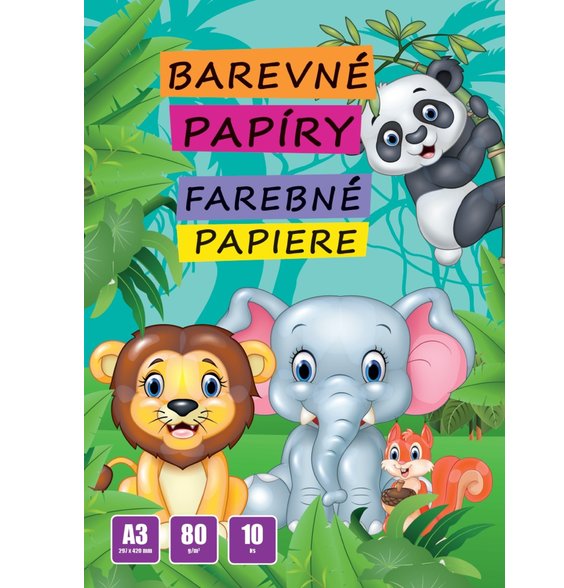 Barevné papíry A3, 10 ks alt=